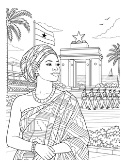 Free printable Ghanaian Woman At Independence Square coloring page