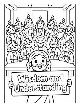 Free printable Apostles Receiving Holy Spirit Gifts coloring page