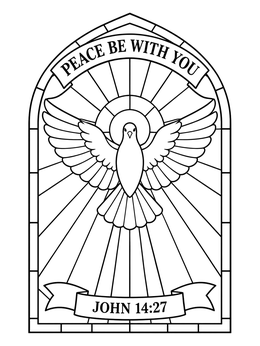 Free printable Holy Spirit Dove Stained Glass coloring page