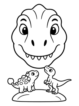 Free printable Little Dinosaurs Gazing At Giant coloring page