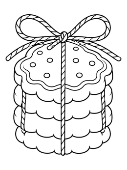 Stacked Scalloped Cookies with Twine Bow coloring page