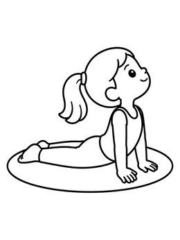 Free printable Girl In Cobra Yoga Pose coloring page