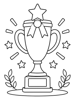 Free printable Shining Champion Trophy Cup coloring page