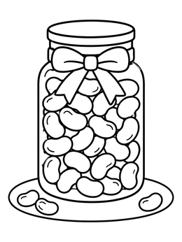 Free printable Glass Jar Full Of Jelly Beans coloring page