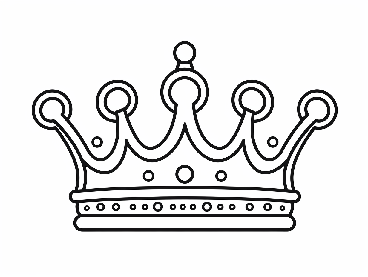 Glittering Princess Crown Coloring - Coloring Page