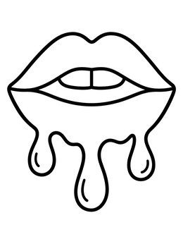 Free printable Glossy Dripping Lips With Teeth coloring page