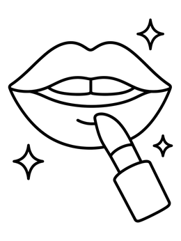 Free printable Glossy Lips With Lipstick coloring page