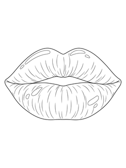 Free printable Glossy Plump Lips Line Art coloring page