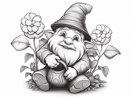 Free printable Gnome Romance Adult Coloring coloring page