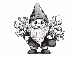Free printable Gnome With Hearts Coloring Page coloring page