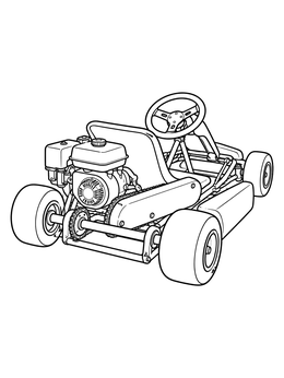 Free printable Go Kart Rear View With Engine coloring page