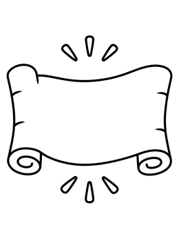 Free printable Blank Parchment Scroll Banner coloring page