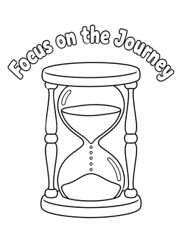 Free printable Hourglass With Motivational Quote coloring page