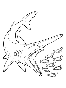 Free printable Goblin Shark Hunting Deep Sea Fish coloring page