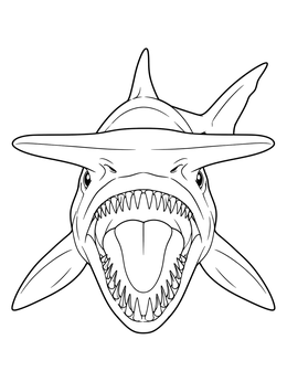 Free printable Goblin Shark With Open Mouth coloring page