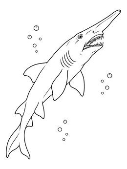 Free printable Goblin Shark Swimming Upward coloring page
