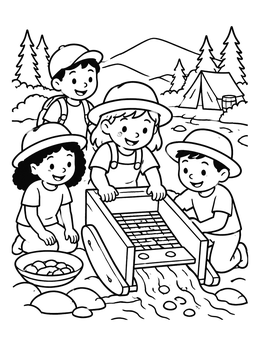 Free printable Kids Testing A Rocker Box coloring page