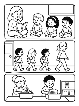 Free printable Good Classroom Manners Chart coloring page