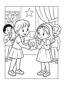 Free printable Good Luck Card Backstage coloring page