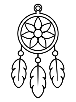 Free printable Simple Hanging Dreamcatcher Charm coloring page