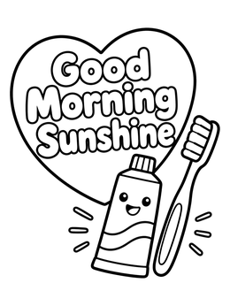 Free printable Good Morning Toothbrush And Toothpaste coloring page