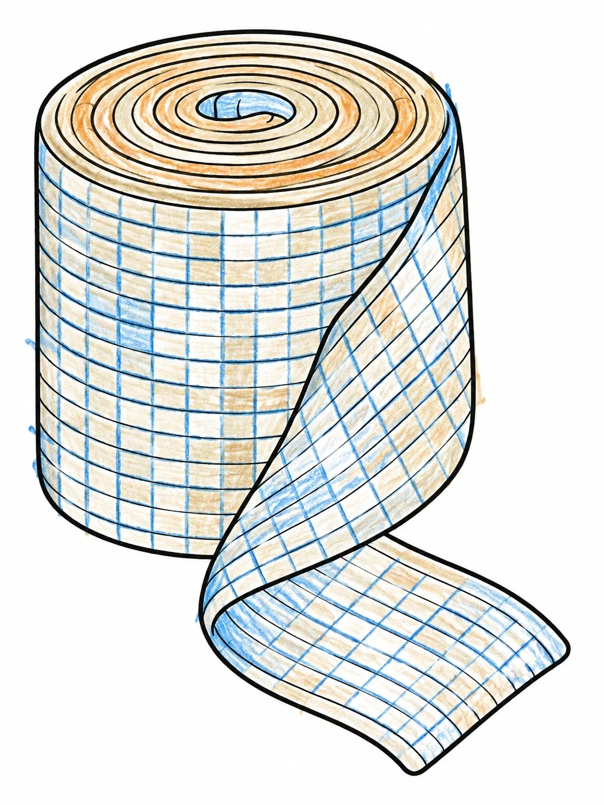 Colored example of the Rolled Linen Bandage coloring page