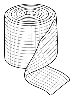 A rolled cloth bandage in this good samaritan coloring page.