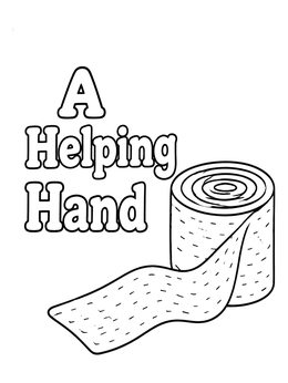 Free printable A Helping Hand Bandage Roll coloring page
