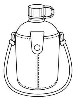 Free printable Traveler Water Canteen With Strap coloring page