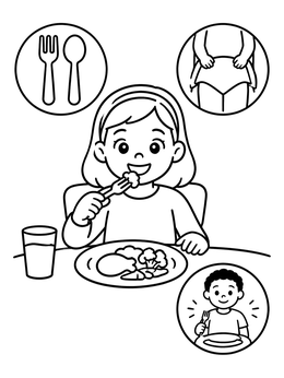 Free printable Good Table Manners For Kids coloring page