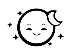 Smiling Crescent Moon In Night Sky