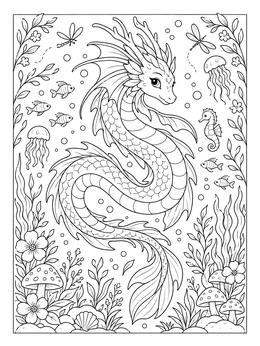 Free printable Graceful Sea Dragon Underwater Adventure coloring page