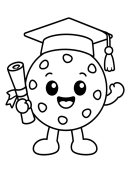 Free printable Graduation Cookie Holding A Diploma coloring page