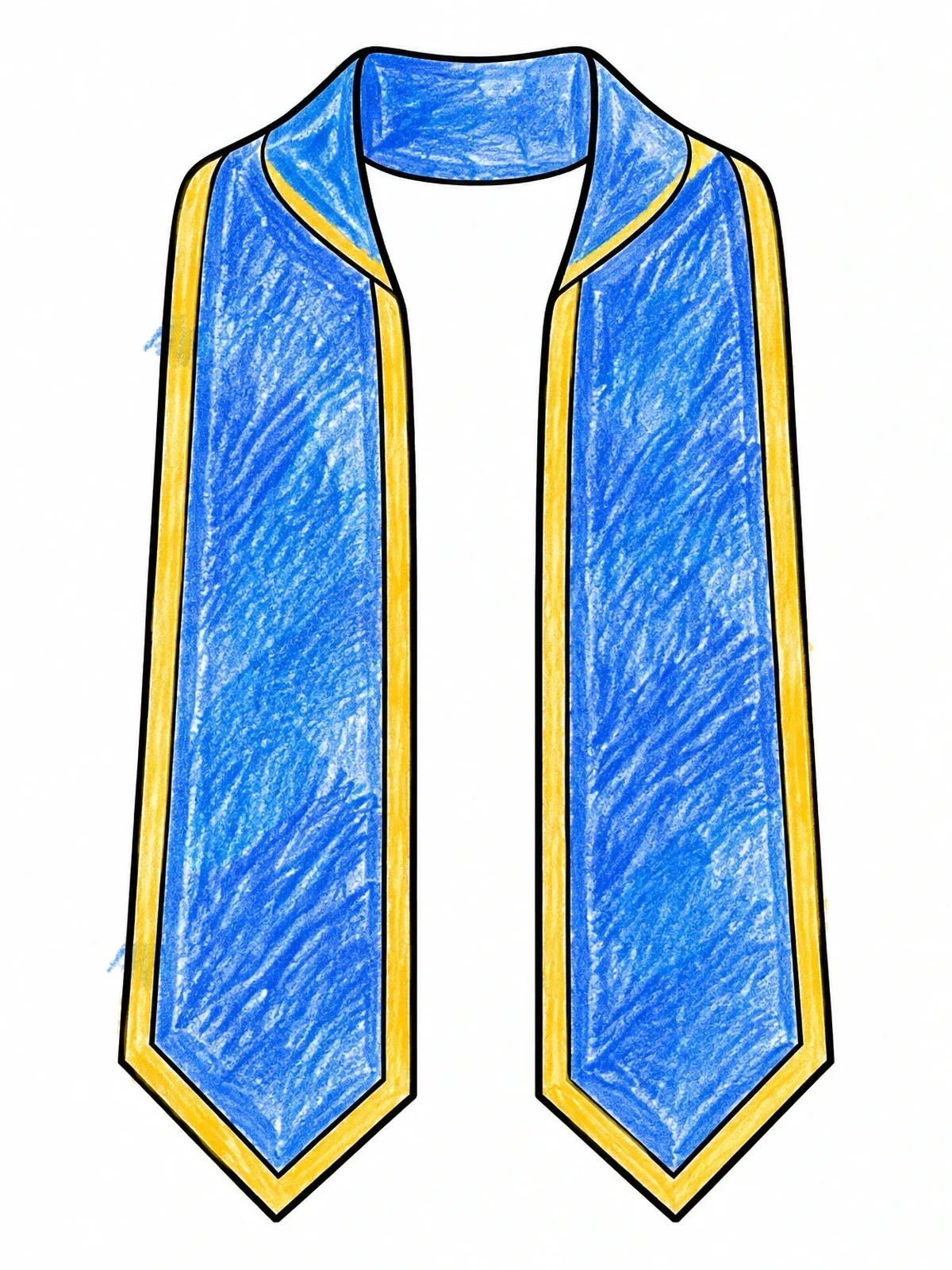 Colored example of the Academic Graduation Honor Stole coloring page
