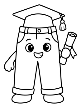 Free printable Graduation Pants With Diploma coloring page