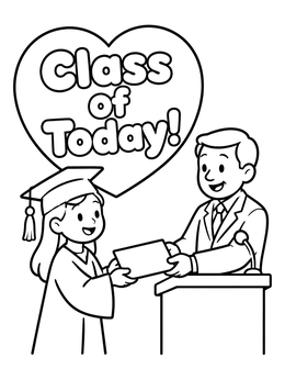Free printable Student Receiving Diploma On Stage coloring page