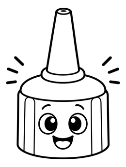 Free printable Cute Cartoon Spray Can Cap coloring page