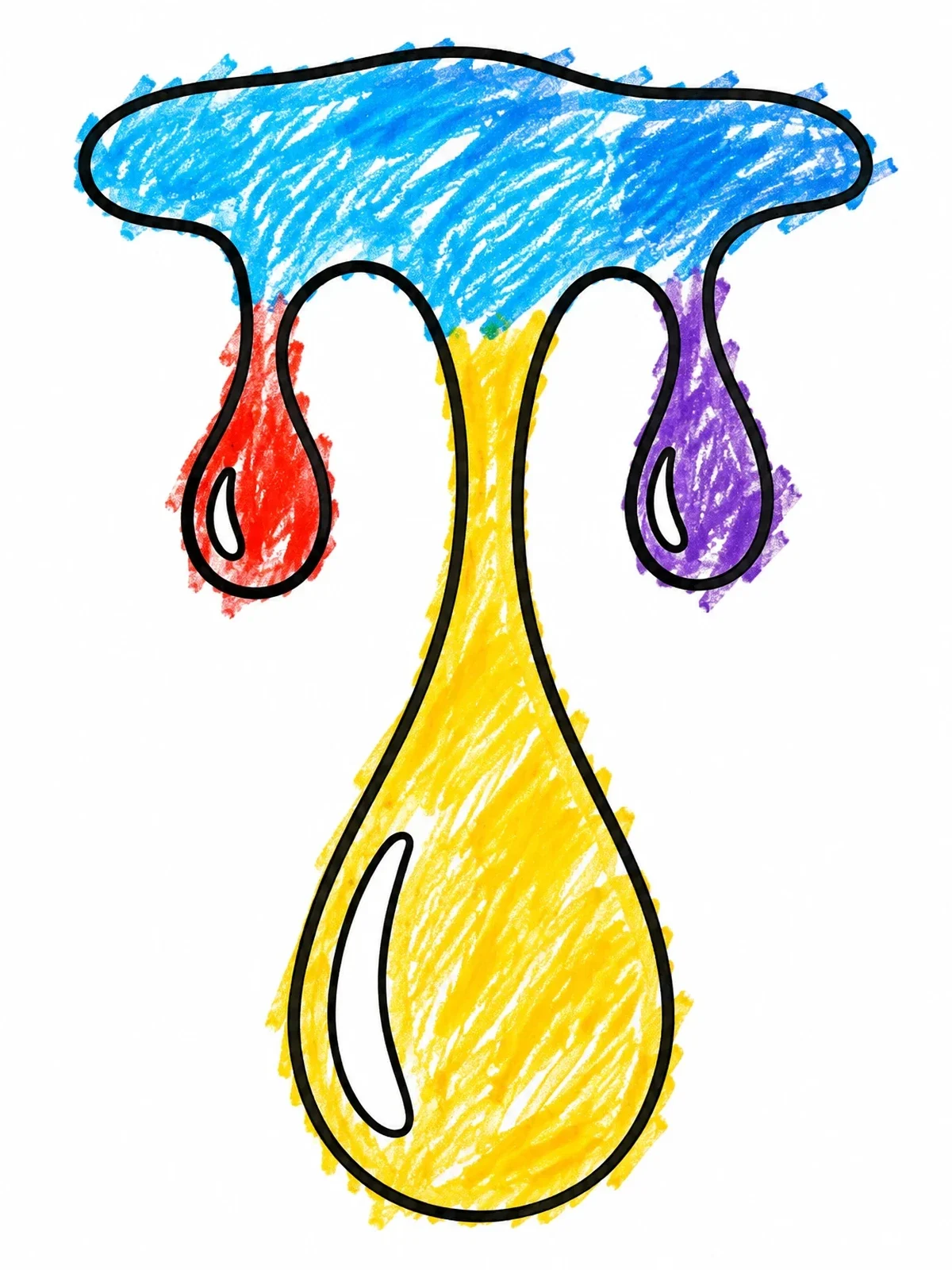Colored example of the Graffiti Dripping Paint Drop coloring page