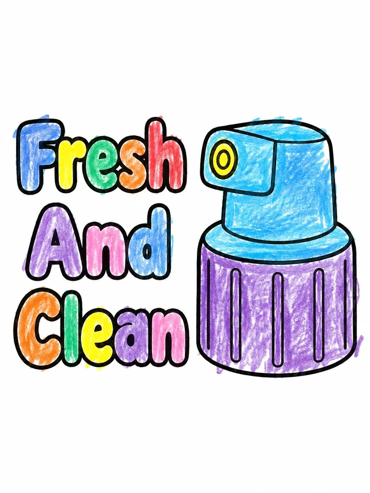 Colored example of the Fresh And Clean Spray Cap coloring page