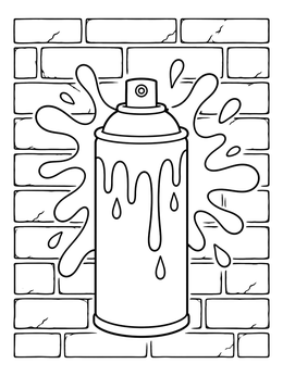 Free printable Spray Paint Can On Brick Wall coloring page