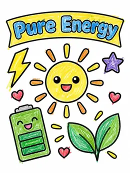 Sun Printing Examples Pure Energy Sun And Battery Doodle – Graffiti Coloring Page