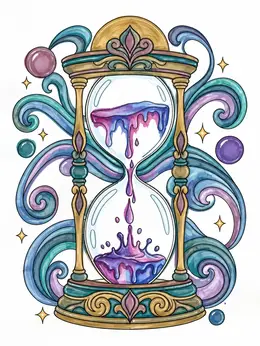 Fluid List.pdf Surreal Dripping Paint Hourglass Art – Graffiti Coloring Page