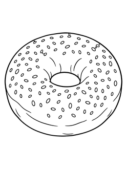 Free printable Fresh Bagel With Sesame Seeds coloring page