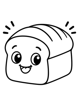 Free printable Happy Cartoon Loaf Of Bread coloring page