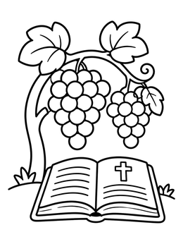 Free printable Grapevine With Bible coloring page
