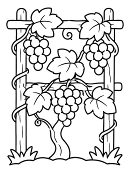 Free printable Grapevine On A Garden Trellis coloring page