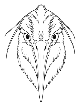 Detailed front view in this great blue heron coloring page.