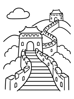 Free printable Great Wall Of China Path coloring page