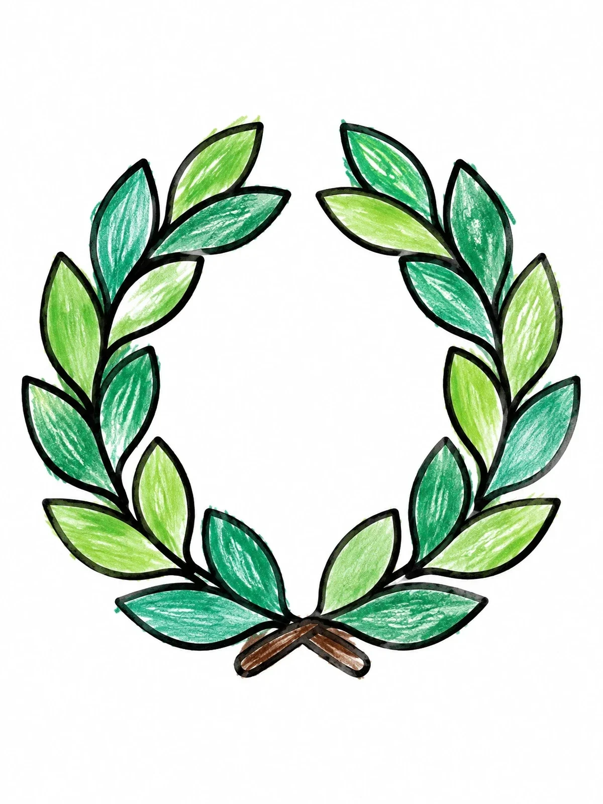 Colored example of the Ancient Greek Laurel Wreath coloring page