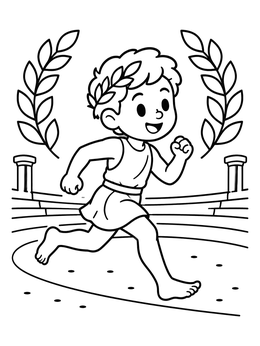 Free printable Ancient Greek Olympic Runner coloring page